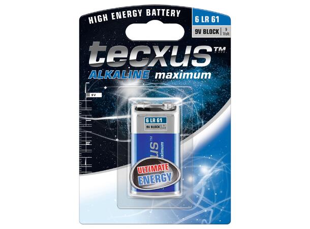 Tecxus batteri 9V alkaline 6 LR 61  blister med 1 batteri 